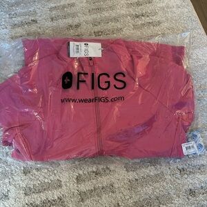 FIGS Sold Out F’ing Pink Contour Scrub Jacket S